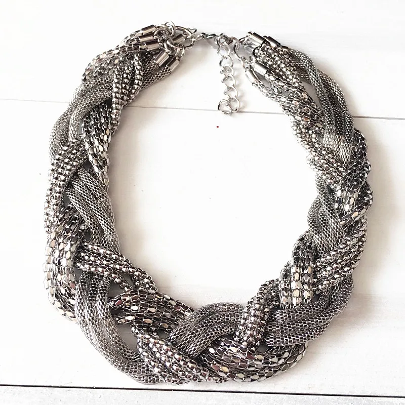 

Dongmu jewellery 2018 new Fashion exaggerated popcorn chain weaving short necklace bohemian heavy metal ladies fine jewelry