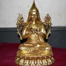 Xd 00137 Идеальный китай тибет бронзовый свинка дизайн будда цонкапа статуя