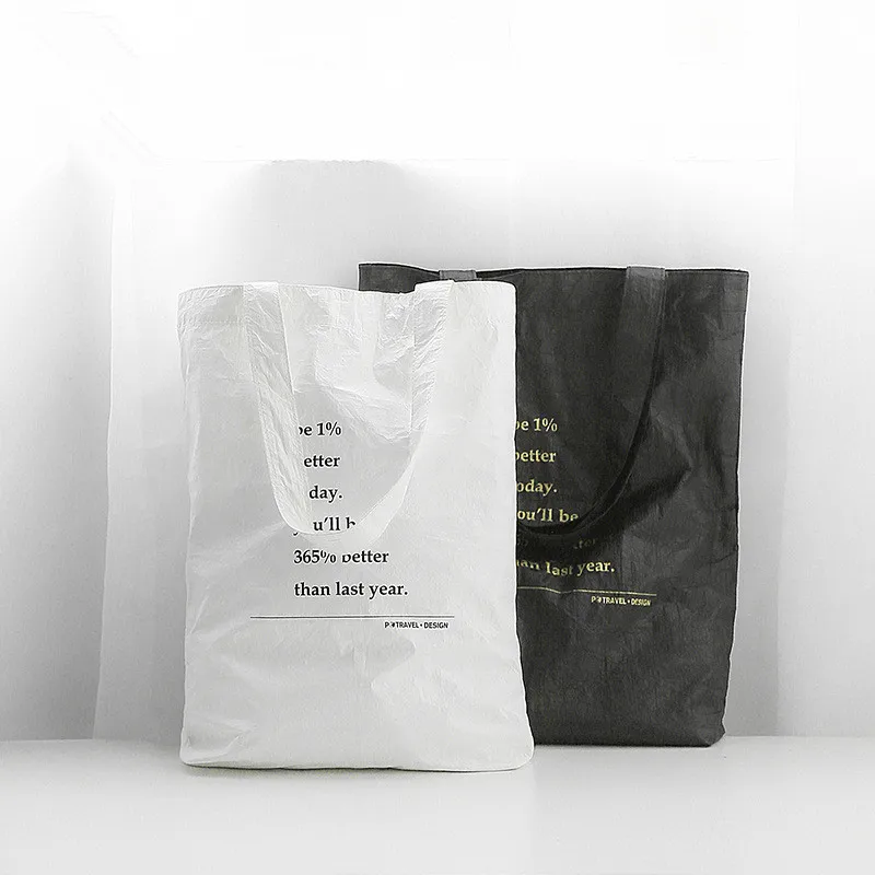 

Waterproof Tyevek Eco Reusable Shopping Bag Anti-tear Foldable Grocery Bags Shoulder Tote Handbag Multi-purpose Shopper Bag