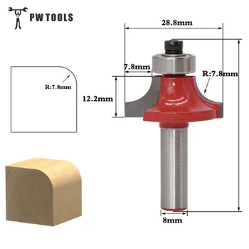 

8 Shank Round Router Bit Carbide Woodworking Cutter Round Over Edging Router Bit Shank Radius for DIY Wood Working Tools
