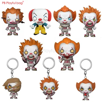 

2019 Movie It: Chapter TWO 10CM Pennywise PVC figure &4CM Novelty Key Ring Horror Movie Fans favorite collections HC16