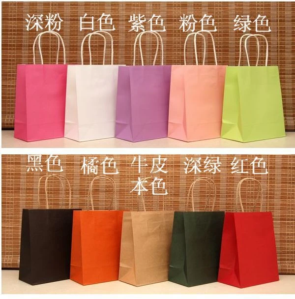 Venta al por mayor, envío gratis. Bolsas de papel de 10 colores, bolsas regalo para festivales, tamaño 18x15x8cm(100 unidades por lote), venta al por mayor|bags free shipping|bags wholesalebag shipping -