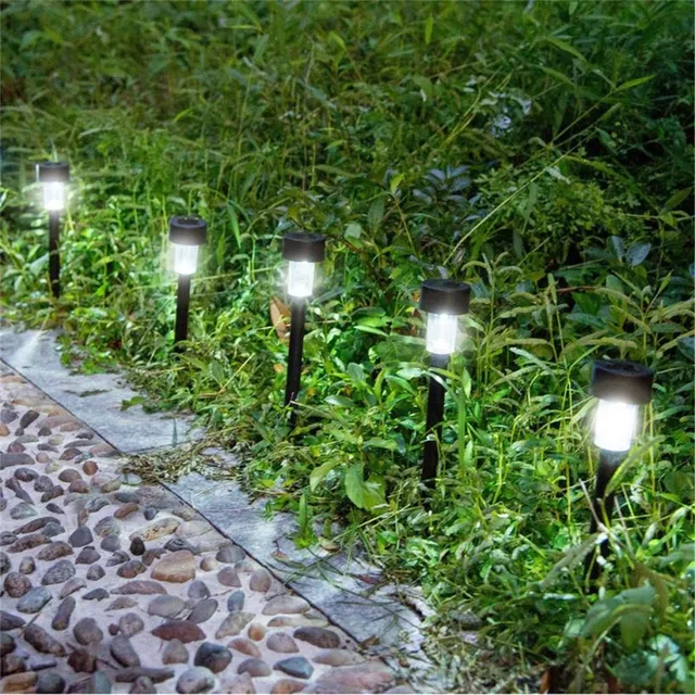 Solar LED Power Outdoor PathWay Fence Light Spot Lamp Yard Garden Lawn Landscape White/Seven Colorful Light Energy-efficient ABS