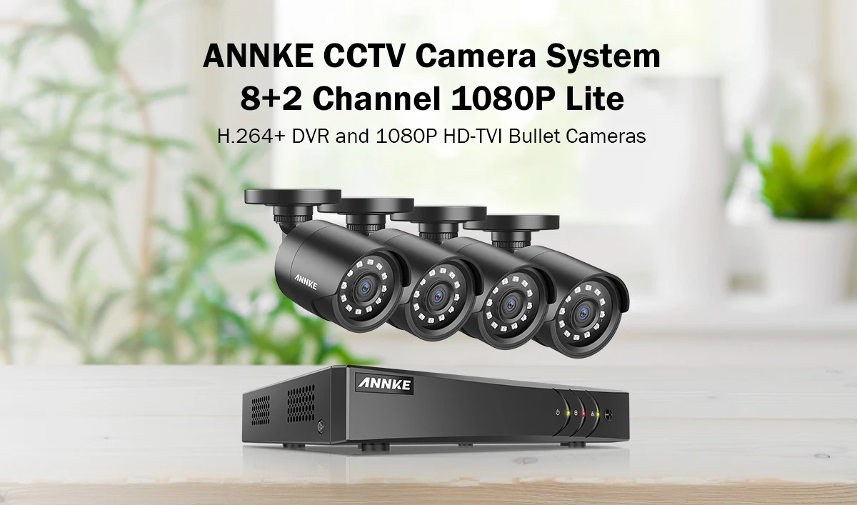 ANNKE 1080P H.264+ 4CH CCTV камера DVR система 4 шт. IP66 Водонепроницаемая 2.0MP цилиндрическая камера s домашний видео комплект системы видеонаблюдения