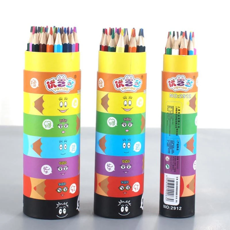 Coloffice Ensemble De Crayons De Couleur Tube De Dessin Anime Multicolore Plomb 12 18 24 36 Couleurs Papeterie Pour Enfants Crayon De Dessin En Bois Stylo D Art Aliexpress