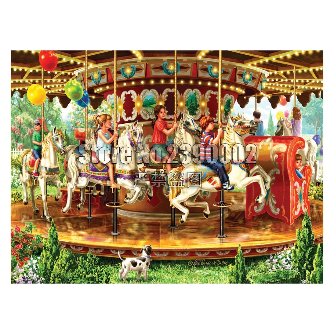 

Carousel Ride DIY 5D Full Diamonds Embroidery Diamond Painting Cross Stitch Kits Children Circus Diamond Mosaic Home Decoration