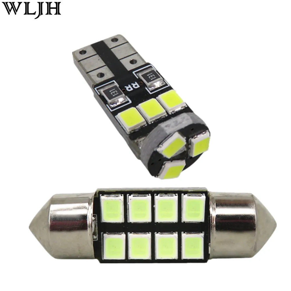 WLJH 6x2835 SMD Led T10 W5W лампы Купол Карта номерной знак багажник интерьер светильник
