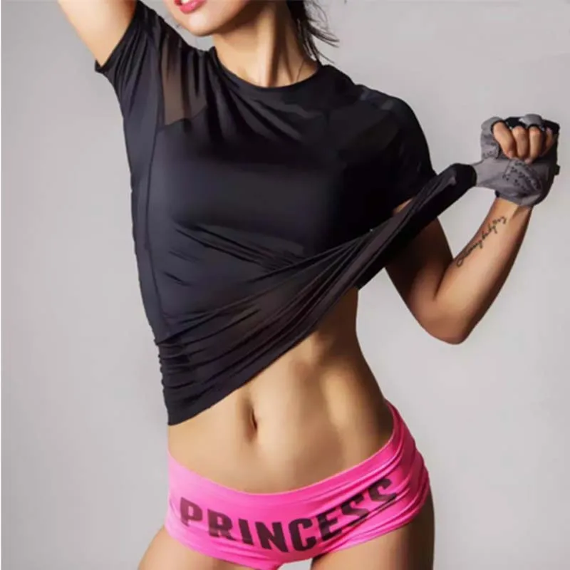 Woman-Summer-Black-Yoga-T-shirt-s-Gym-Running-Tees-Tights-Women-s-Sport-Short-Sleeve