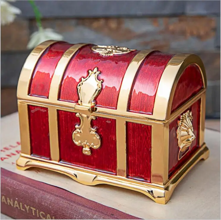 

Europe style mediume size metal ring box jewelry storage box makeup storage desktop organizer for girlZ158