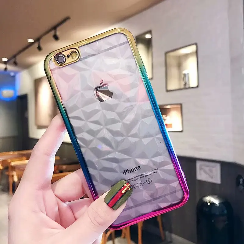 Case para Iphone Case à Prova de Choque Colorido Brilhante Diamante 6 6s Cristal Macio Tpu 7 8 Plus x Telefone 100 Pçs Dhl 3d 4 caso para iphone 6 6s caso à