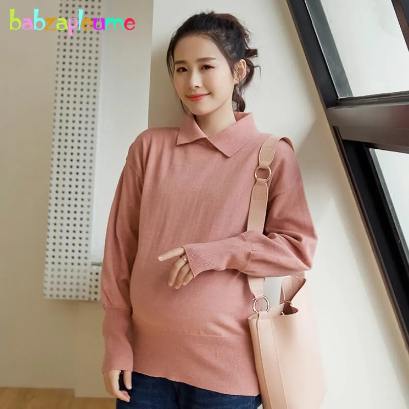 

Fall Winter Maternity Clothing Fashion Long Sleeve Tops Loose Sweaters Pregnancy Clothes Large Size For Pregnant Women BC1755-1