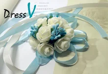 3 Colors 2 Pcs/lot Eye-catching Wrist Flowers Pretty Bracelet Corsage Wedding Bouquet Noiva Decor Homecoming Bridesmaid Party