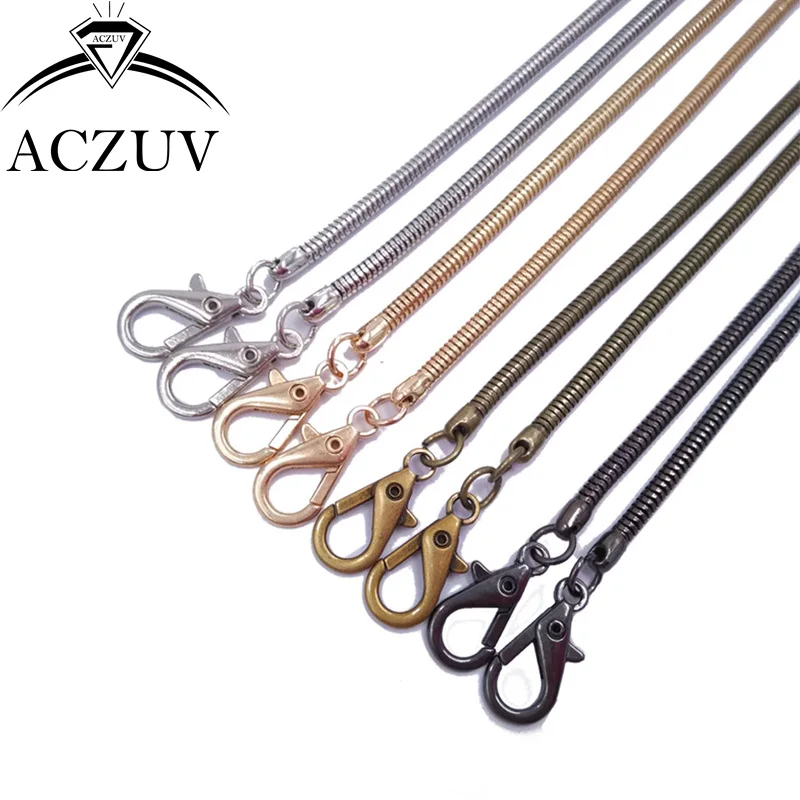 

20piece 40cm to 140cm Snake Chains Double Lobster Clasps Claw Hooks Long Shoulder Bag Purse Chain Findings Accessories