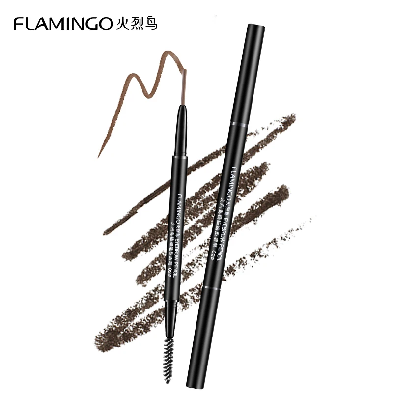 Free shipping Eyebrow Enhancers Brand Flamingo 1.5mm fine refill waterproof non blooming with brush head eyebrow pencil B1001