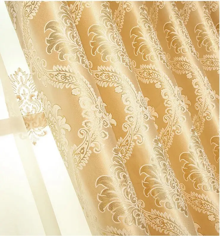 Готовые оконные занавески s для гостиной роскошные королевские жалюзи затемненные жаккардовые занавески ткань и тюль для спальни - Цвет: yellow