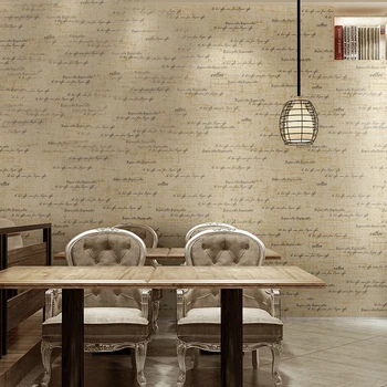 

Fashion Letters English Words Wall Paper Roll Vinyl Wallpaper Modern Black Beige Brown For Coffee Shop Living Room Bedroom