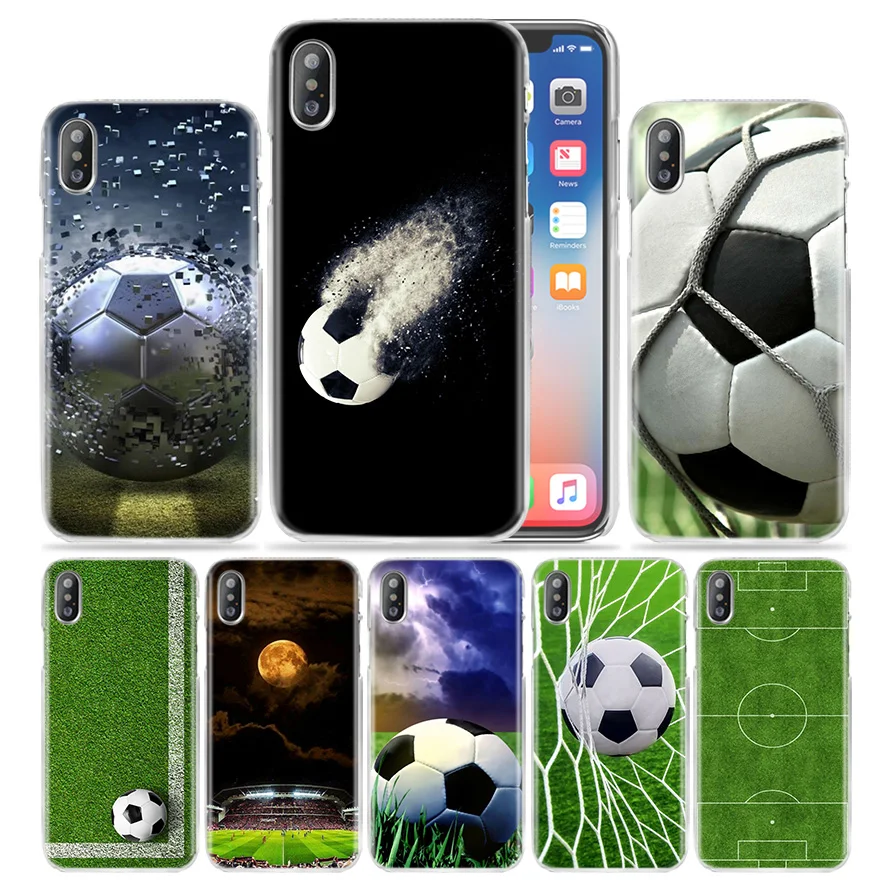 

Football Field Case for iPhone XS Max XR X 10 7 7S 8 6 6S Plus 5S SE 5 4S 4 5C Clear Hard PC Luruxy Funda Capa Phone Cover Coque