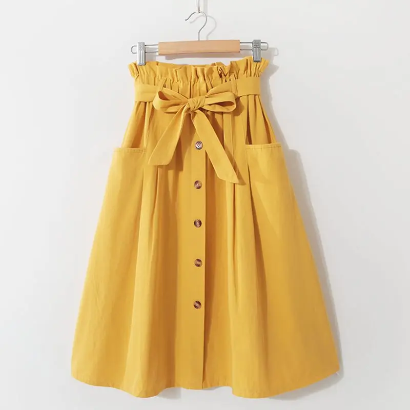 Retro Skirts Casual Elegant Party Simple OL Ladies Preppy Korean Style Aline Button Green Female Fashion Summer Vintage Skirt Retro Skirts Casual Elegant Party Simple OL Ladies Preppy Korean Style Aline Button Green Female Fashion Summer Vintage Skirt