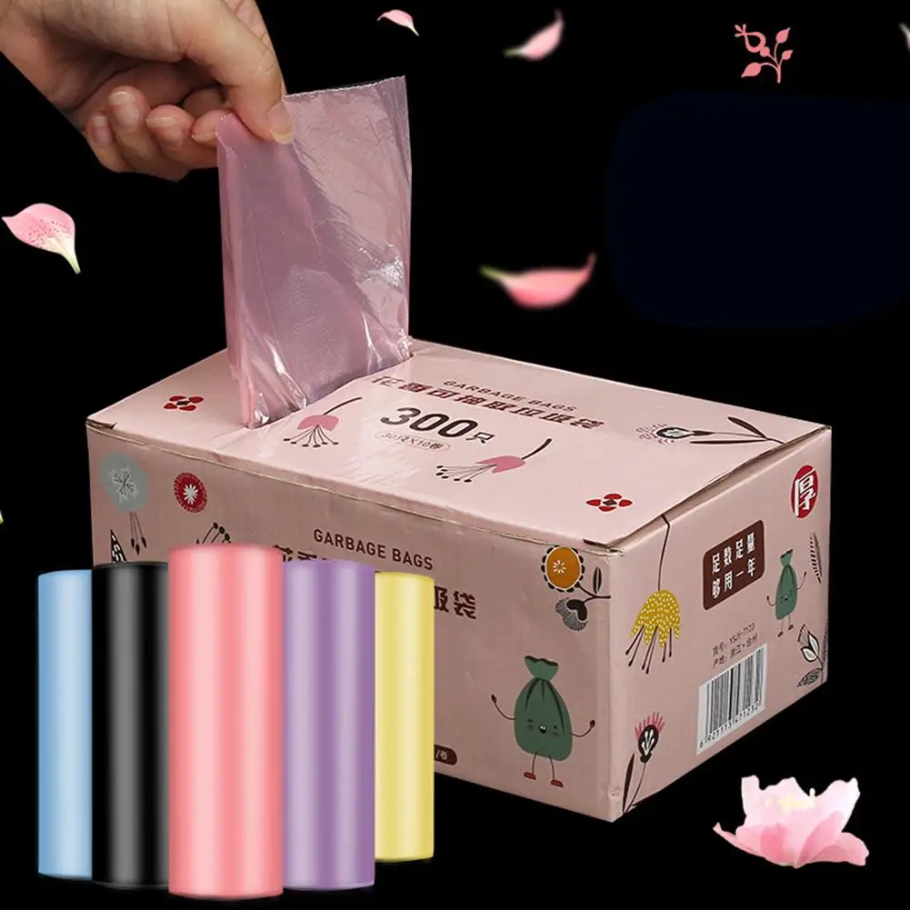 

300Pcs Home Portable Thickened Box-packed Garbage Bags Holder Kitchen Travel Scented Disposable Cleaning Waste Trash Storage Bag