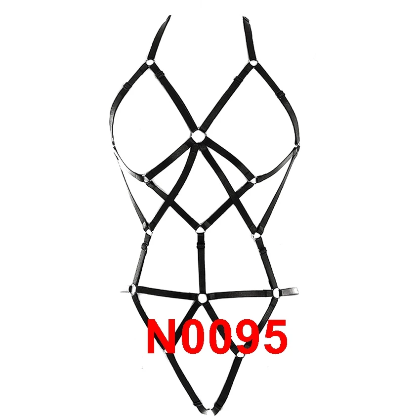 Women Strappy Harness Bra Sexy Body Bondage Belt Set Pentagram Punk Goth Top Cage Lingerie Garter Plus Size Festival Gift