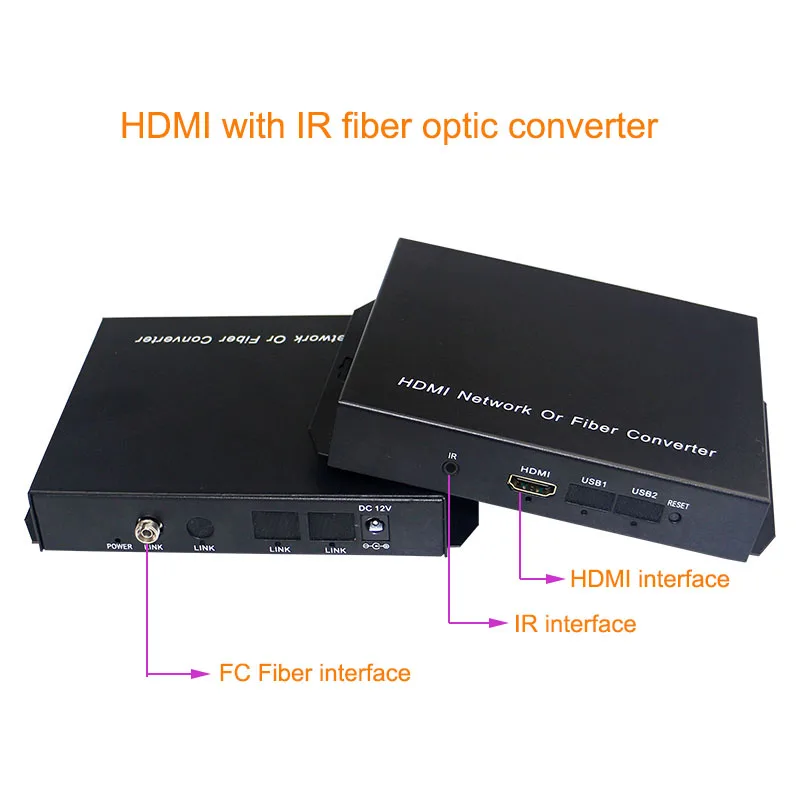 

HDMI with IR fiber optic converter HDMI extender single mode fiber 20KM