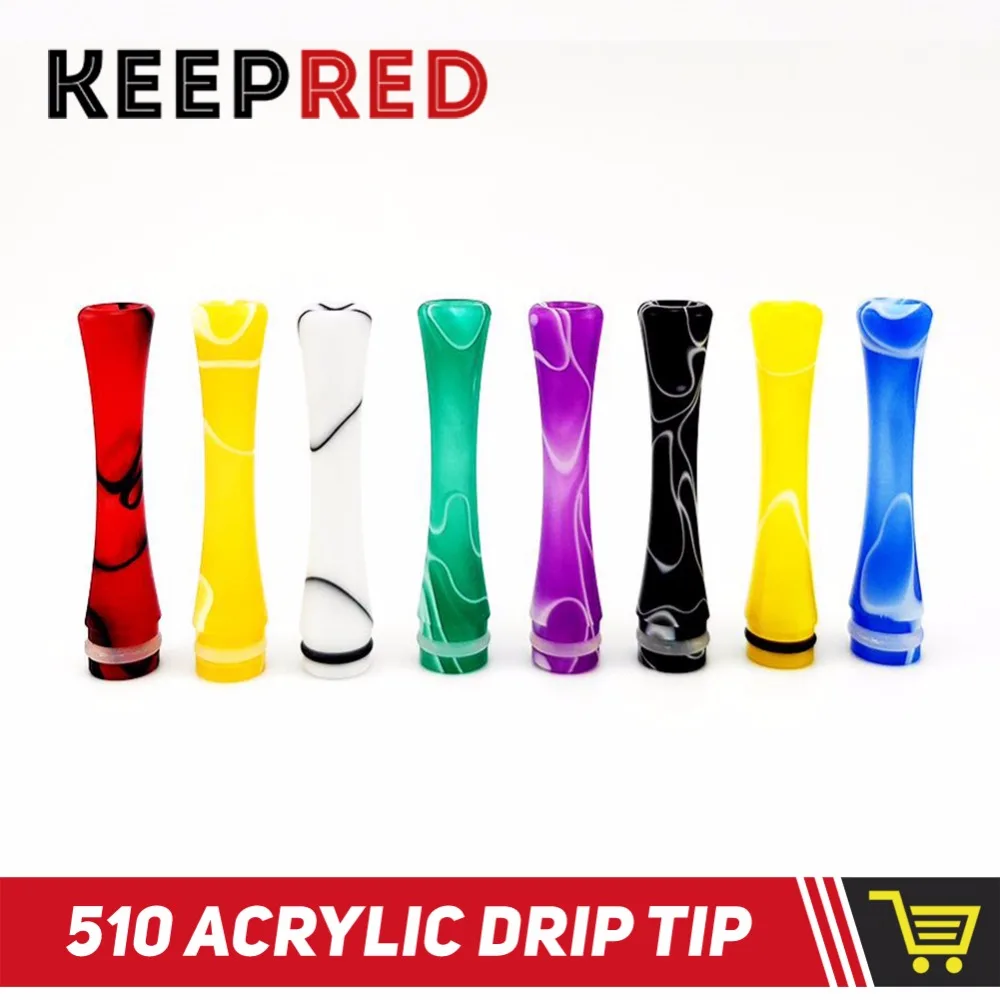 

K 510 Drip Tips long 45mm 7 Colors Acrylic 510 Drip Tips Fit for 510 Atomizer E Cigarette for vape