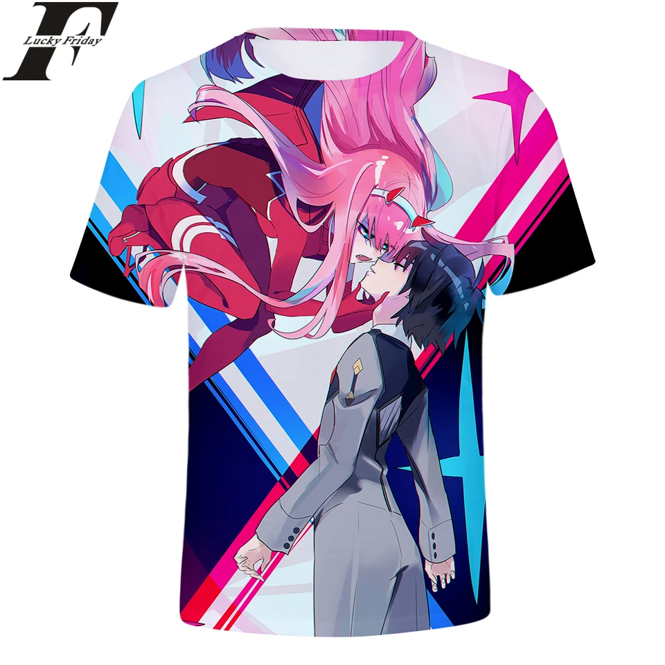 LUCKYFRIDAYF Darling In The Franxx 3D футболка с короткими рукавами 2018 аниме обычная