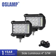 Oslamp 2 шт. 4 дюймов 57 Вт сбоку световой индикатор работы света вождение автомобиля лампы Offroad свет бар Combo для 4×4 грузовики внедорожники