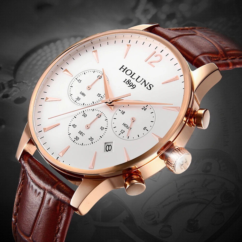

Watches Men Creative Luxury Original Brand Sport Mens Leather Fashion Wrist Watch Chronograph Waterproof Male Quartz Watch Saat