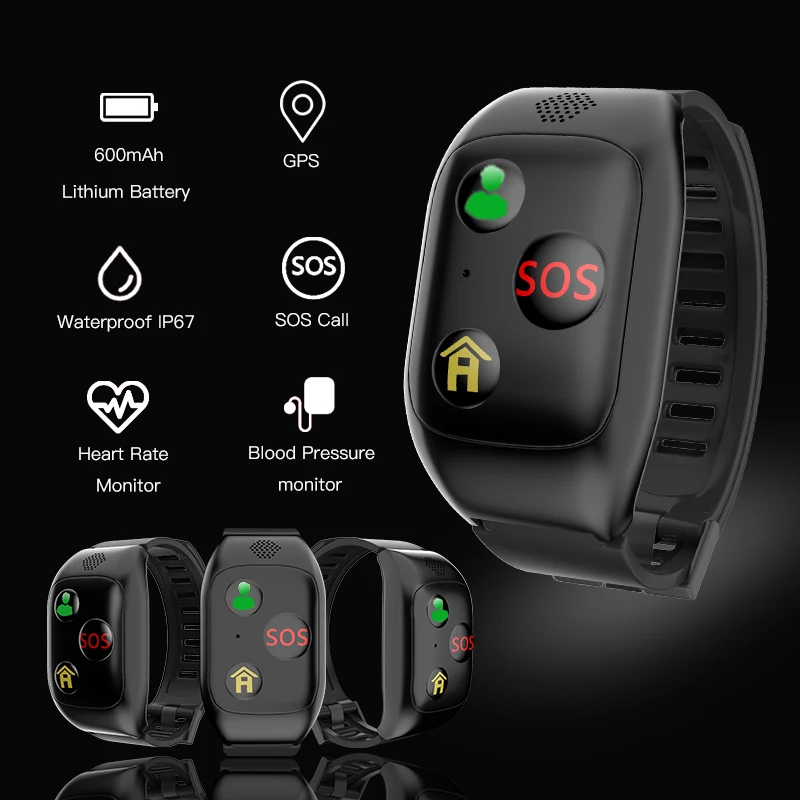 Умные наручные часы для пожилых людей с gps SOS Bluetooth sim картой TF смарт браслет IOS Android