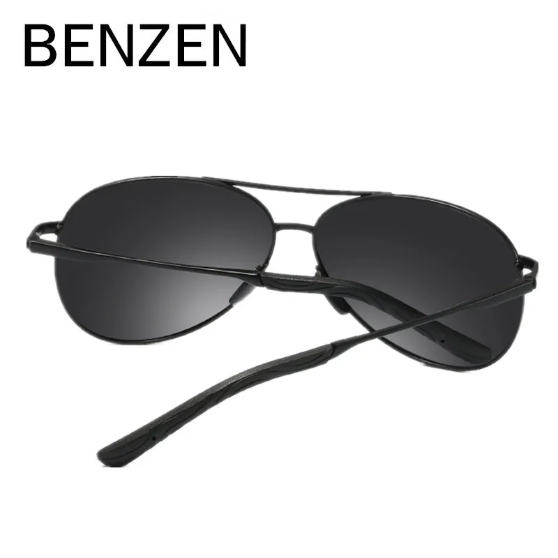 Baratos Gafas de sol BENZEN Pilot gafas de sol polarizadas Vintage para hombres gafas de sol para conducir gafas clásicas nuevo negro con funda 9295