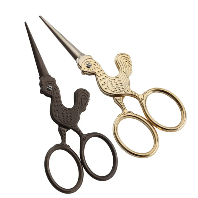 

4 " Chicken Shape Vintage Stainless Steel Scissors Embroidery Sewing Crane Shape Stork Measures Retro Stainless Steel Scissors
