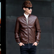 Модные Куртки из искусственной кожи, мужские зауженные кожаные куртки, Мужская Осенняя Весенняя кожаная одежда, мужские повседневные пальто, одежда размера плюс
