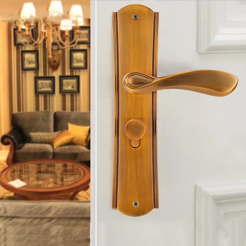  2019 European Style White Bedroom Living Room Door Handle Lock Modern Minimalist Solid Wood Door Lo - 33011276895