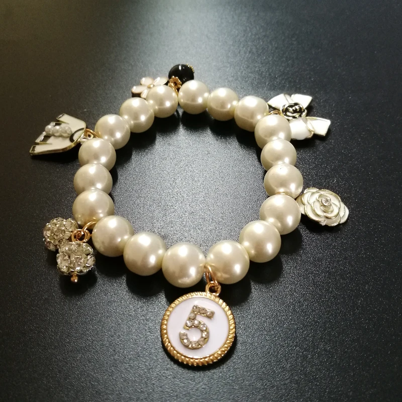 Новые модные жемчужные браслеты и для женщин bijoux Crystal No.5 Роскошный Жемчужный