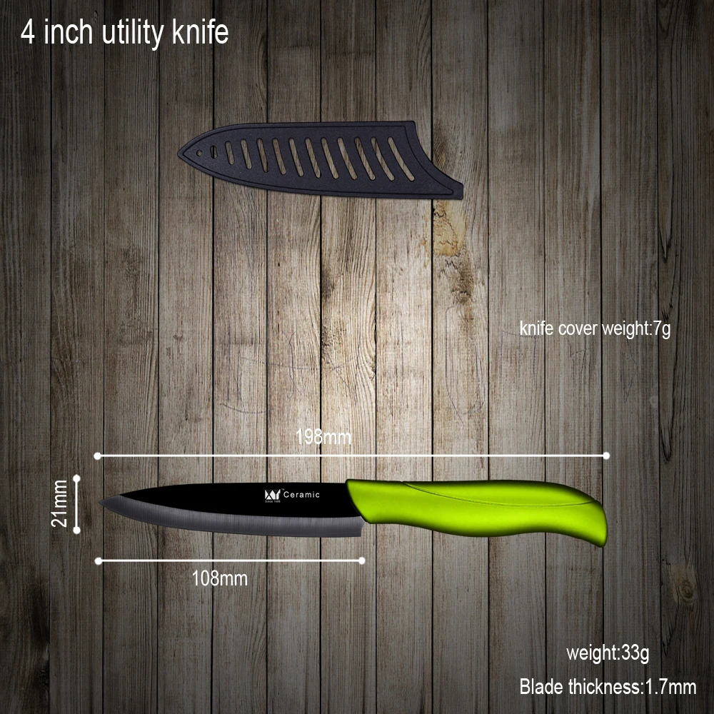 XYJ абсолютно циркониевый керамический нож Черное Лезвие ABS+ TPR ручка " 4" " 6 дюймов нож+ Овощечистка+ кухонный нож подставка красивый подарок