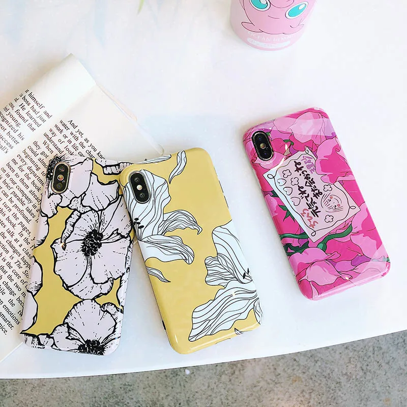 Чехол для iPhone X XR XS MAX 11 Pro Max ТПУ с цветами задняя крышка оболочка 7 8 6 6S Plus чехол