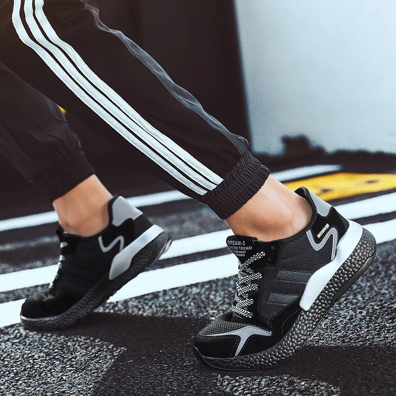 Весенне-осенние мужские дышащие Сникеры Черная низкая сетка теннисная обувь Атлетическая для активного отдыха спортивная обувь для пробежек