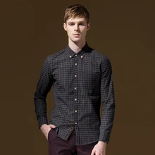 Бренд DANDY Homme, модная брендовая мужская одежда, осенние мужские хлопковые рубашки с длинными рукавами, геометрические однобортные тонкие рубашки