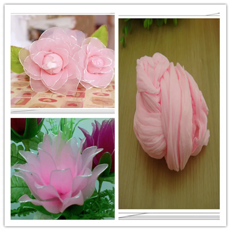 

Free shipping 47 colors mix shipping or only one color ship mesh flowers,nylon stocking material/ronde flower for DIY flower