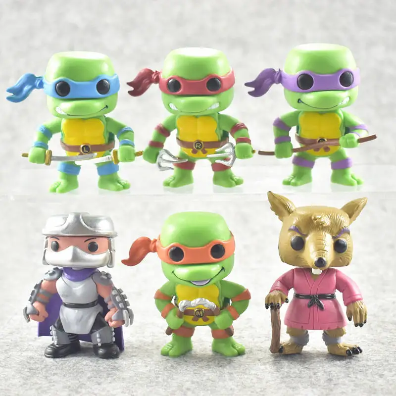Funko POP 6 шт./набор Brother TMNT фигурка игрушка мультфильм цифровая Коллекция Модель подарок на день рождения игрушки - Цвет: TMNT