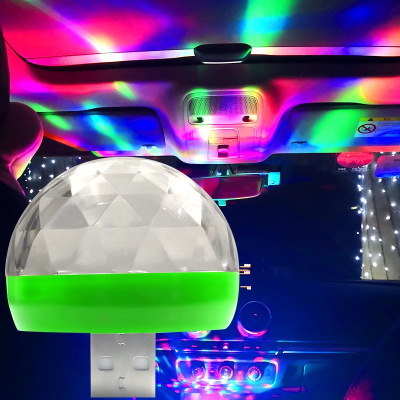 

Car LED USB Atmosphere Light DJ RGB Mini Colorful Music Sound Lamp for USB-C Phone Surface Enjoy Football Match