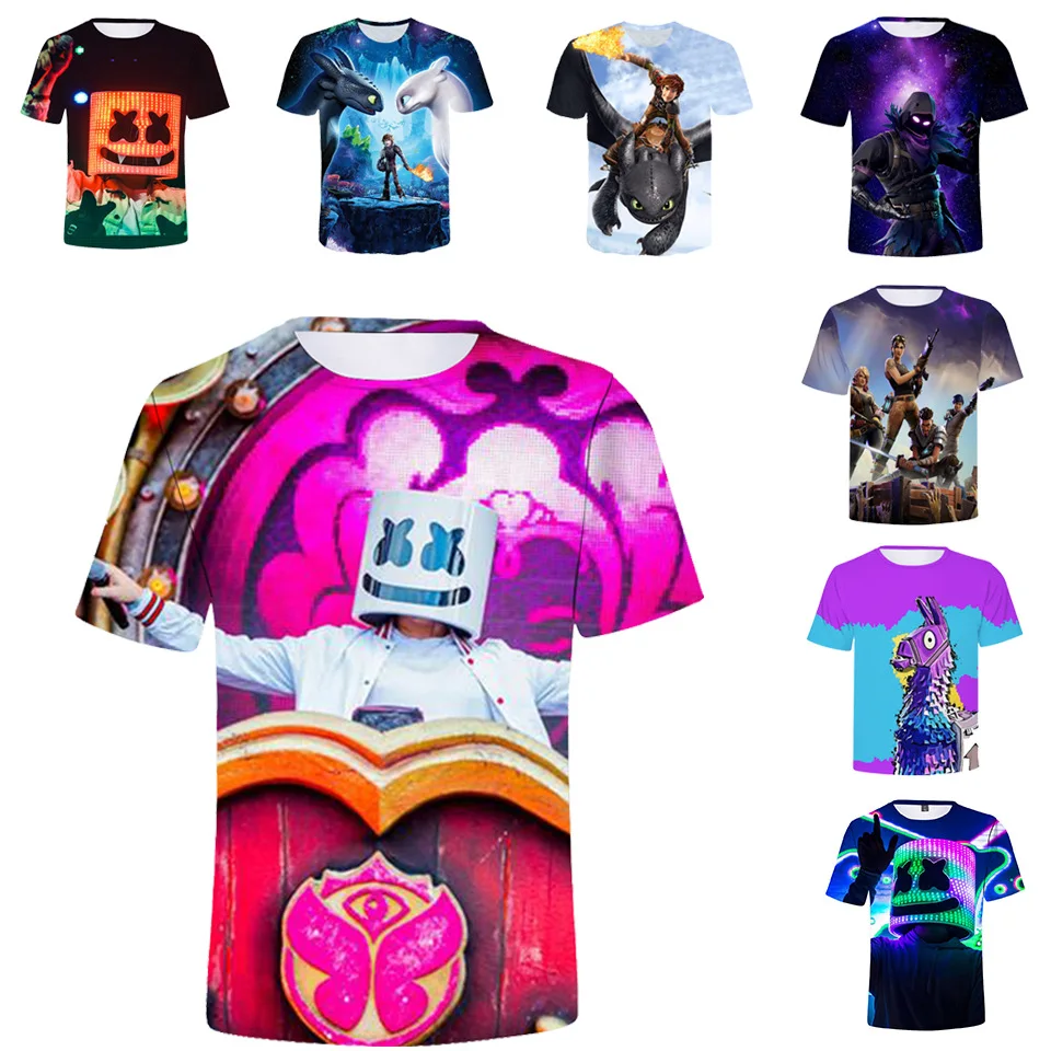 

2019 Summer Boys TShirt How To Train Your Dragon 3 Kids Tshirt 3D Print Kids Tshirt for Girls Cartoon Tops Tees Children Clothes