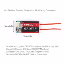 Mini Futaba FM800 FASST SBUS CPPM RX 8CH Receiver For Futaba FPV QAV-X Racing Quadcopter Indoor Mini Drone Tiny TQ90 90-120