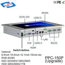 Высокое качество 1" Промышленная панель ПК с X86 промышленная мини ITX материнская плата Win7/Win8/Win10/Linux для управления фильтрами воды