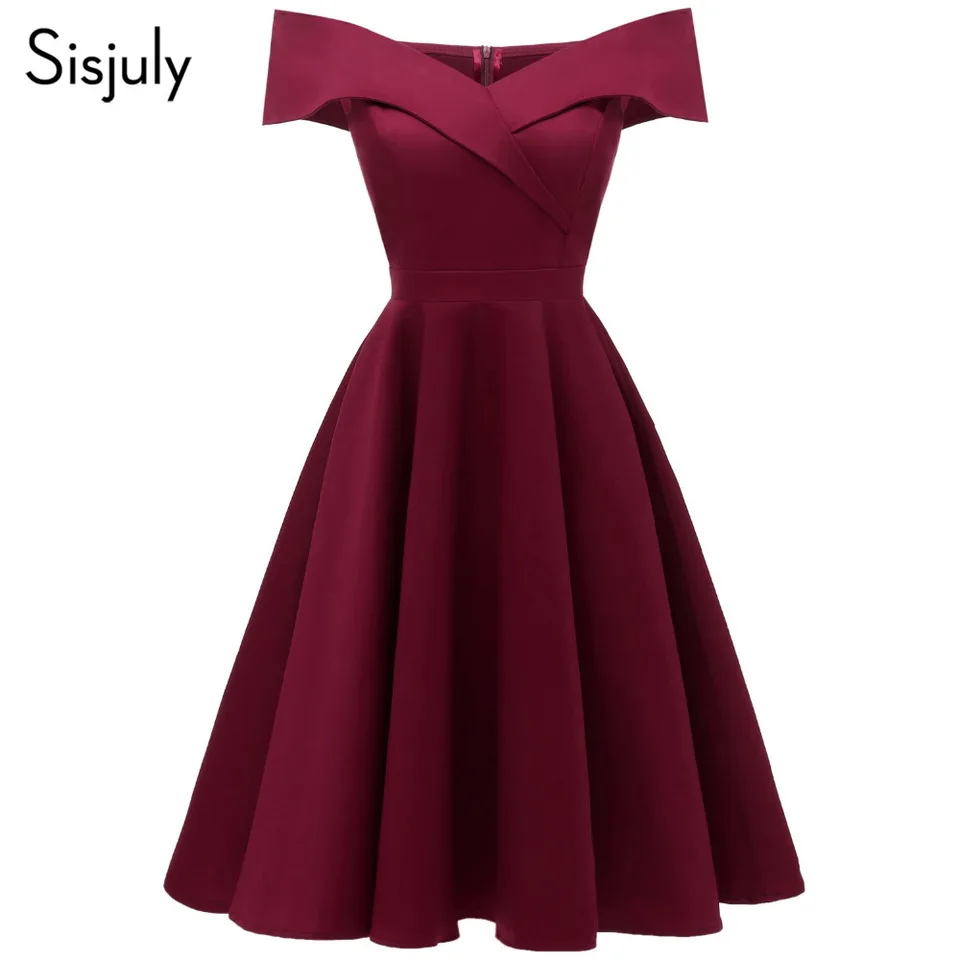 maroon spring dress