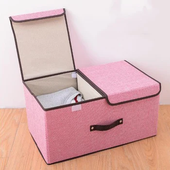 

Storage Boxes With Lids No Smell Polyester Fabric Clear Storage Baskets Containers Bins With Double Cover Organizer For Cloths