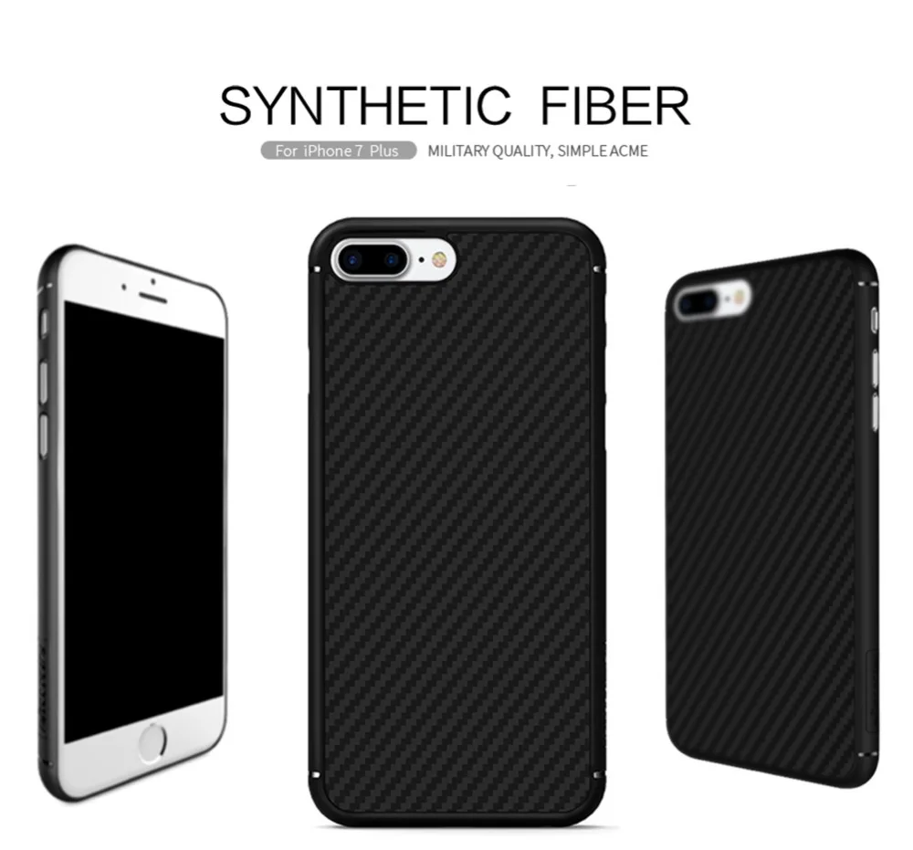 Nillkin Synthetic fiber мобильный чехол для телефона для iPhone 7 Plus жесткий карбоновый PP пластиковый задний Чехол бизнес-Тип бампер