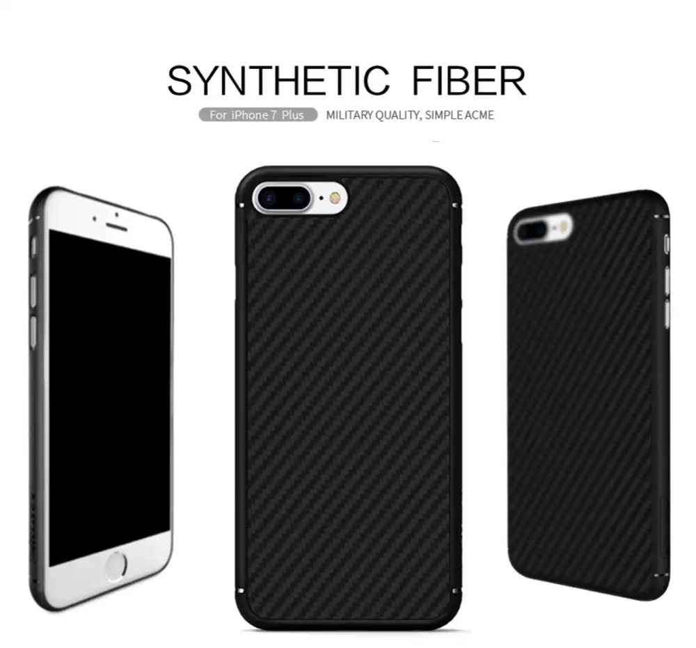 Nillkin Synthetic fiber мобильный чехол для телефона для iPhone 7 Plus жесткий карбоновый PP пластиковый задний Чехол бизнес-Тип бампер - изображение