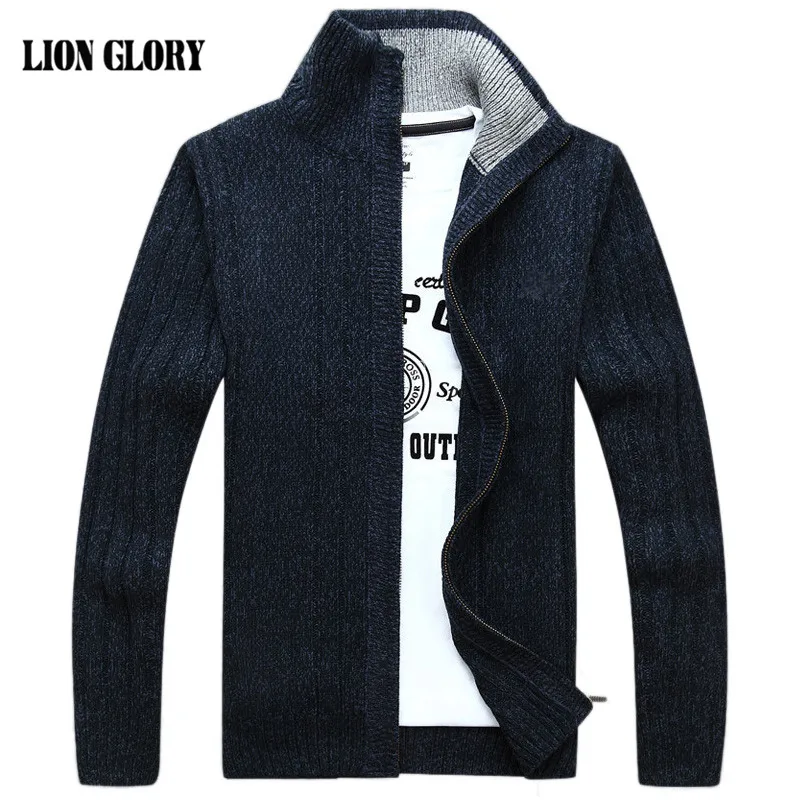 

2015 Autumn and Winter Solid Color Collar Men's Sweater Cardigan Sweater Large Size Men's Casual Sweater